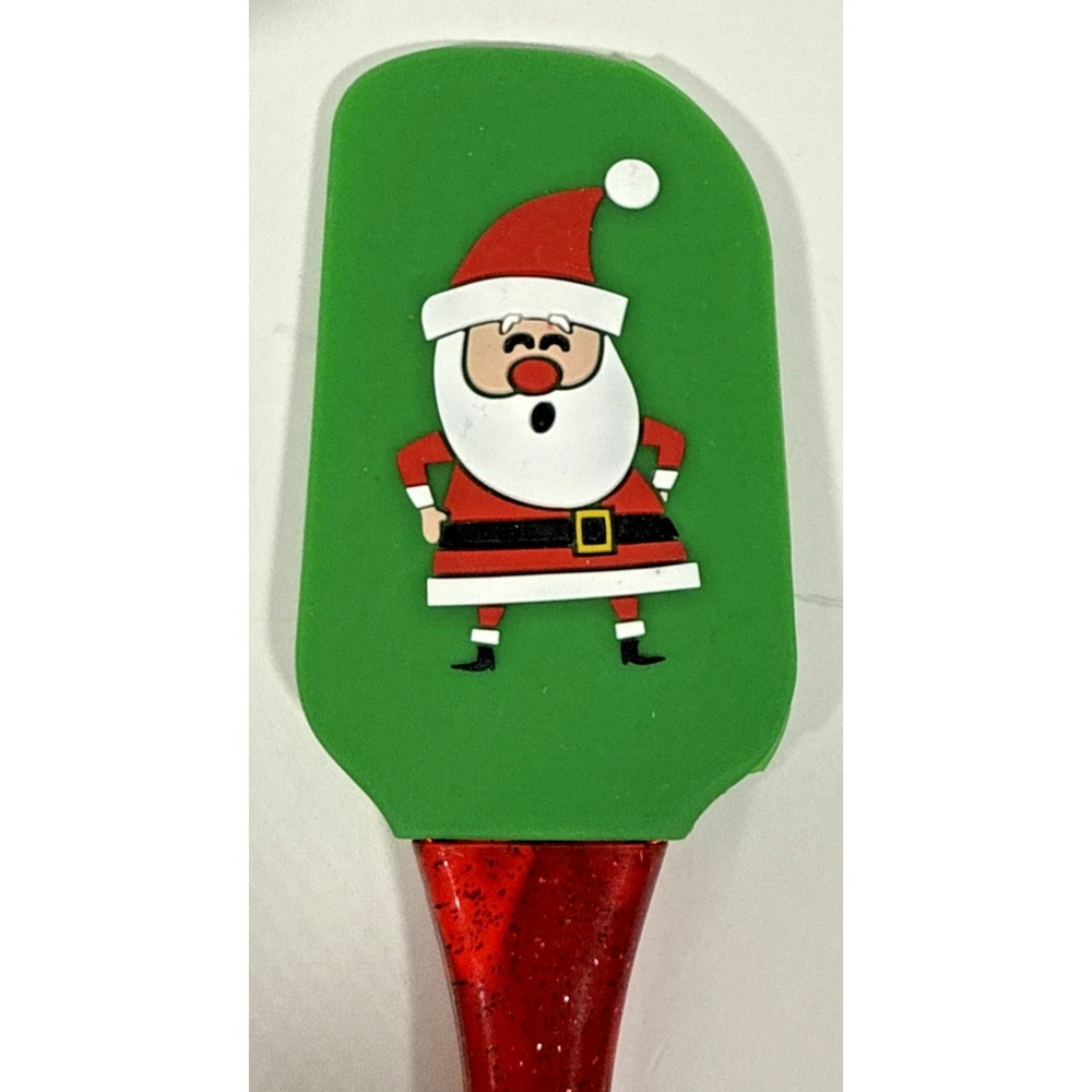 Unbranded Christmas Spatula and Pie Server Set OS Green Santa Tree Glitter - Picture 5 of 10